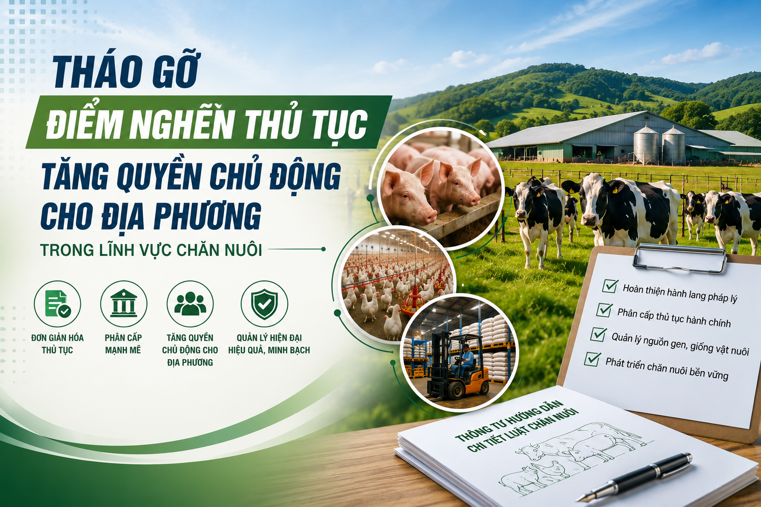 Bộ Nông nghiệp và Môi trường: Tháo gỡ điểm nghẽn thủ tục, tăng quyền chủ động cho địa phương trong lĩnh vực chăn nuôi