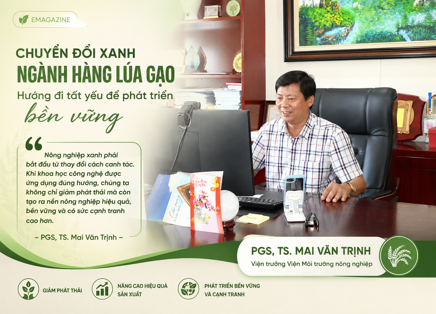 PGS, TS. Mai Văn Trịnh: 1 triệu ha lúa - Từ mục tiêu phát thải thấp đến giá trị cao cho hạt gạo Việt