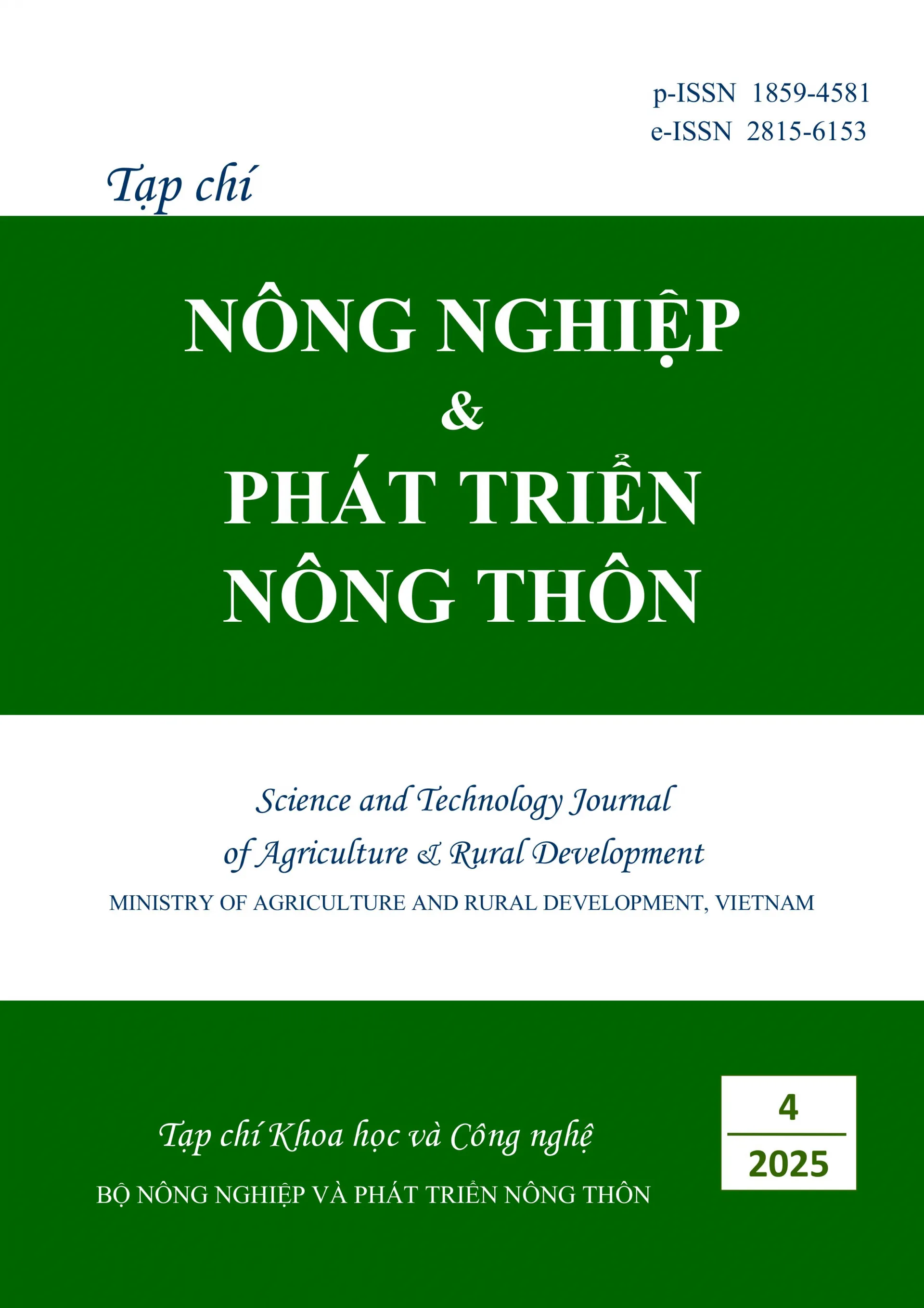 Tạp chí Nông nghiệp và Phát triển nông thôn số 4 (Kỳ 2 tháng 2) năm 2025