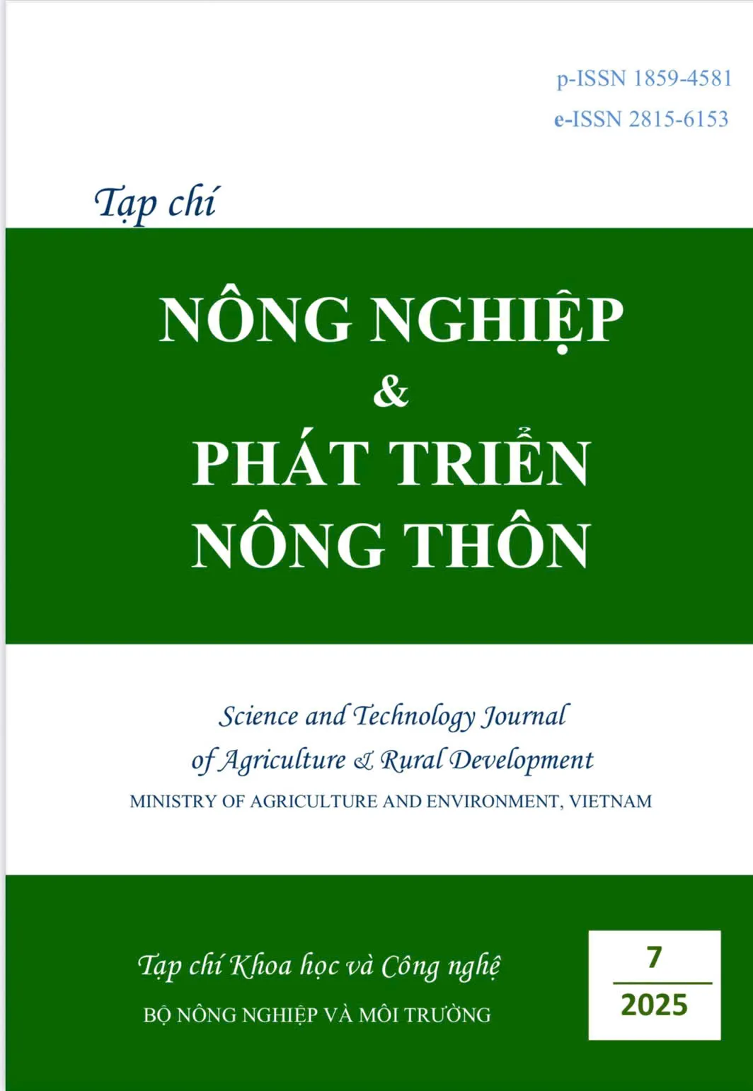 Tạp chí Nông nghiệp và Phát triển nông thôn số 7 (Kỳ 1 tháng 4) năm 2025