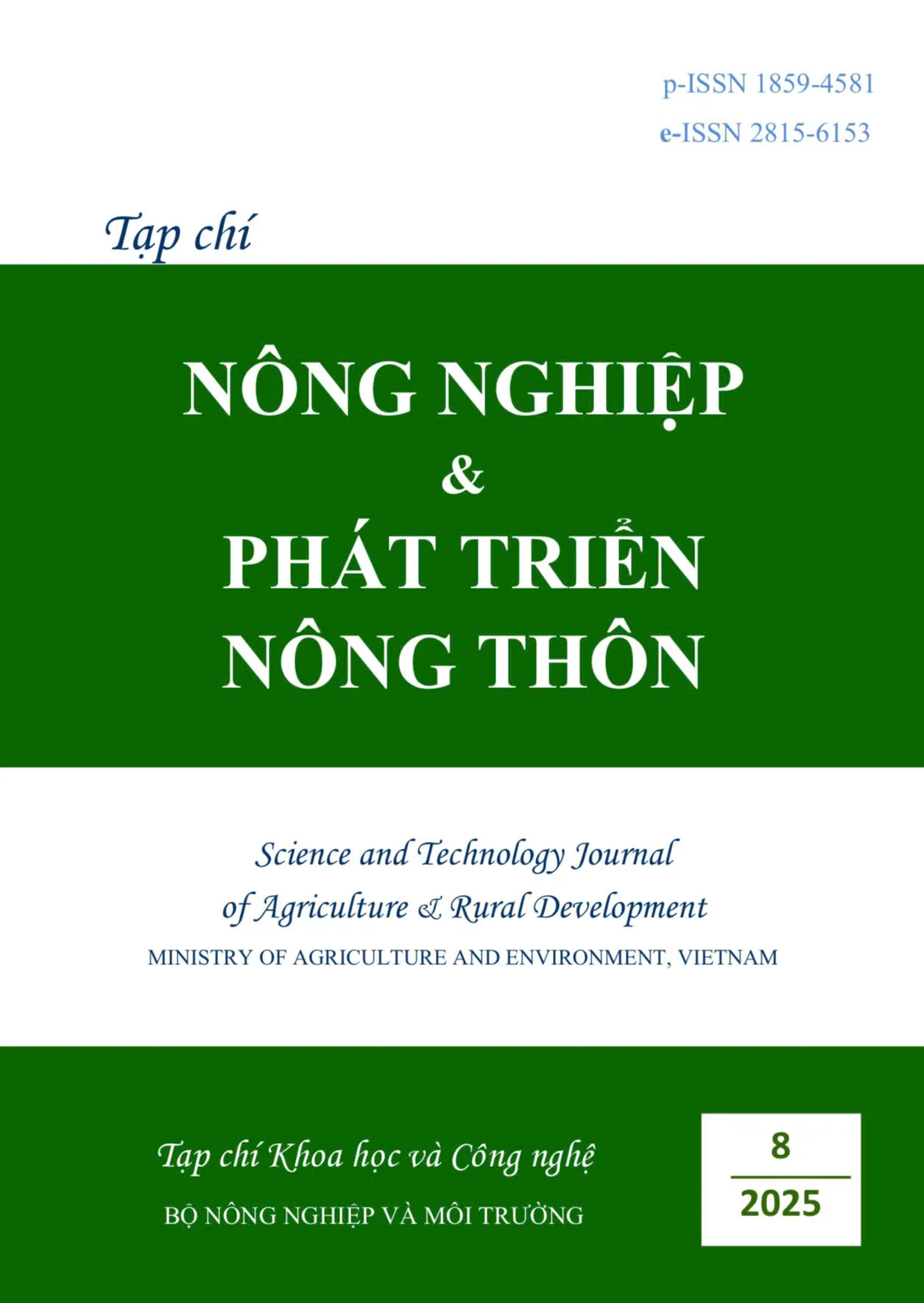 Tạp chí Nông nghiệp và Phát triển nông thôn số 8 (Kỳ 2 tháng 4) năm 2025