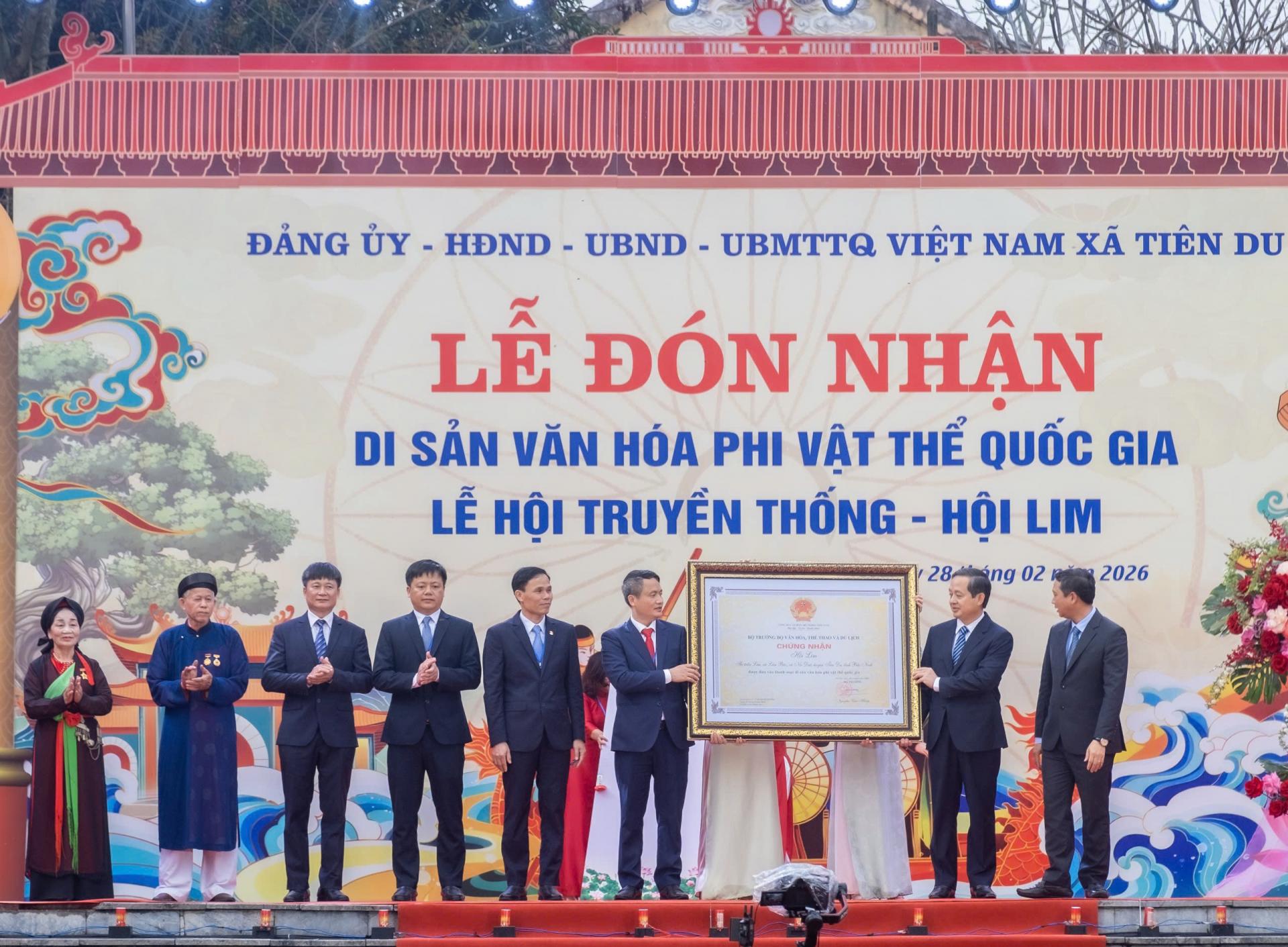 Hội Lim đón nhận danh hiệu Di sản văn hóa phi vật thể quốc gia
