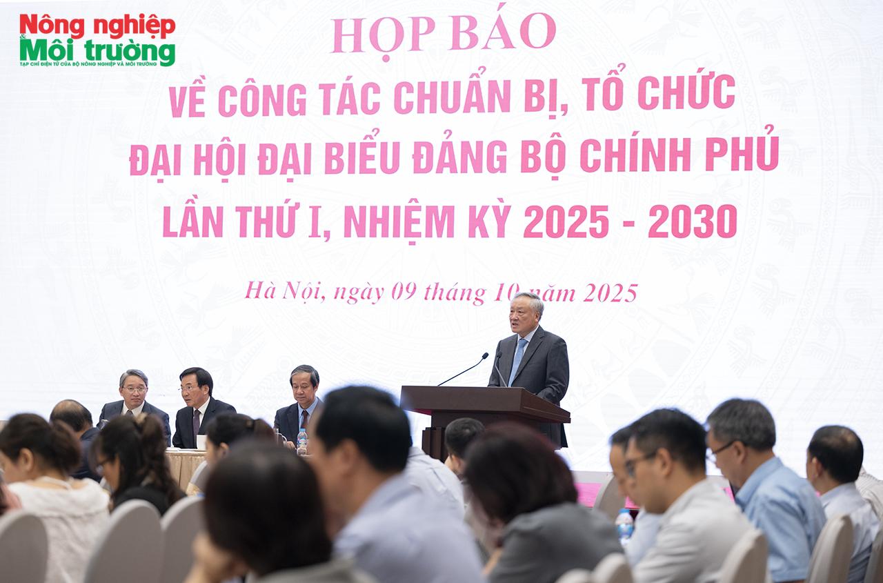 Họp báo về công tác chuẩn bị, tổ chức Đại hội Đại biểu Đảng bộ Chính phủ lần thứ I, nhiệm kỳ 2025 - 2030