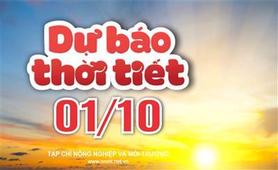 Thời tiết ngày 01/10: Khu vực Bắc Bộ, Thanh Hóa và Nghệ An cục bộ có nơi mưa to