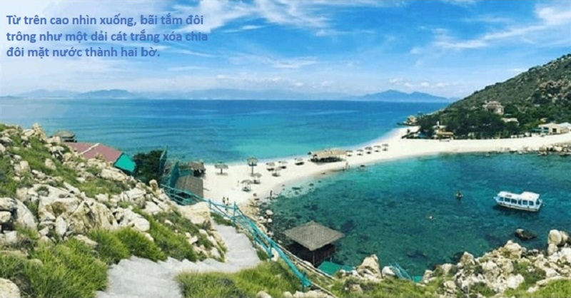 Đảo Yến Nha Trang sở hữu bãi biển đôi độc đáo, là nơi khai thác trữ lượng yến sào lớn nhất Việt Nam