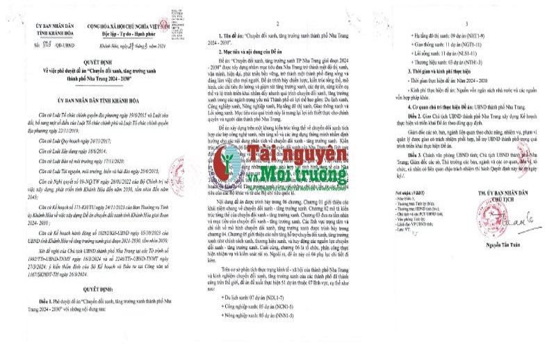 Khánh Hoà: Phê duyệt đề án Chuyển đổi xanh, tăng trưởng xanh thành phố Nha Trang