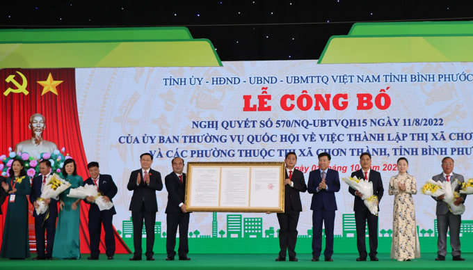 Thành lập thị xã Chơn Thành từ 1/10