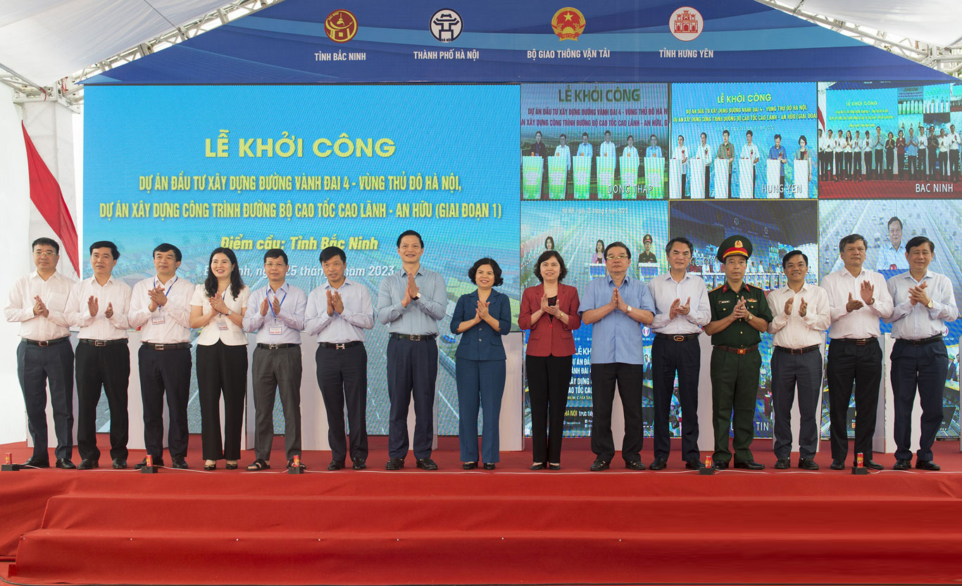 Lãnh đạo tỉnh Bắc Ninh tham dự Lễ khởi công dự án đường Vành đai 4 - Vùng Thủ đô Hà Nội