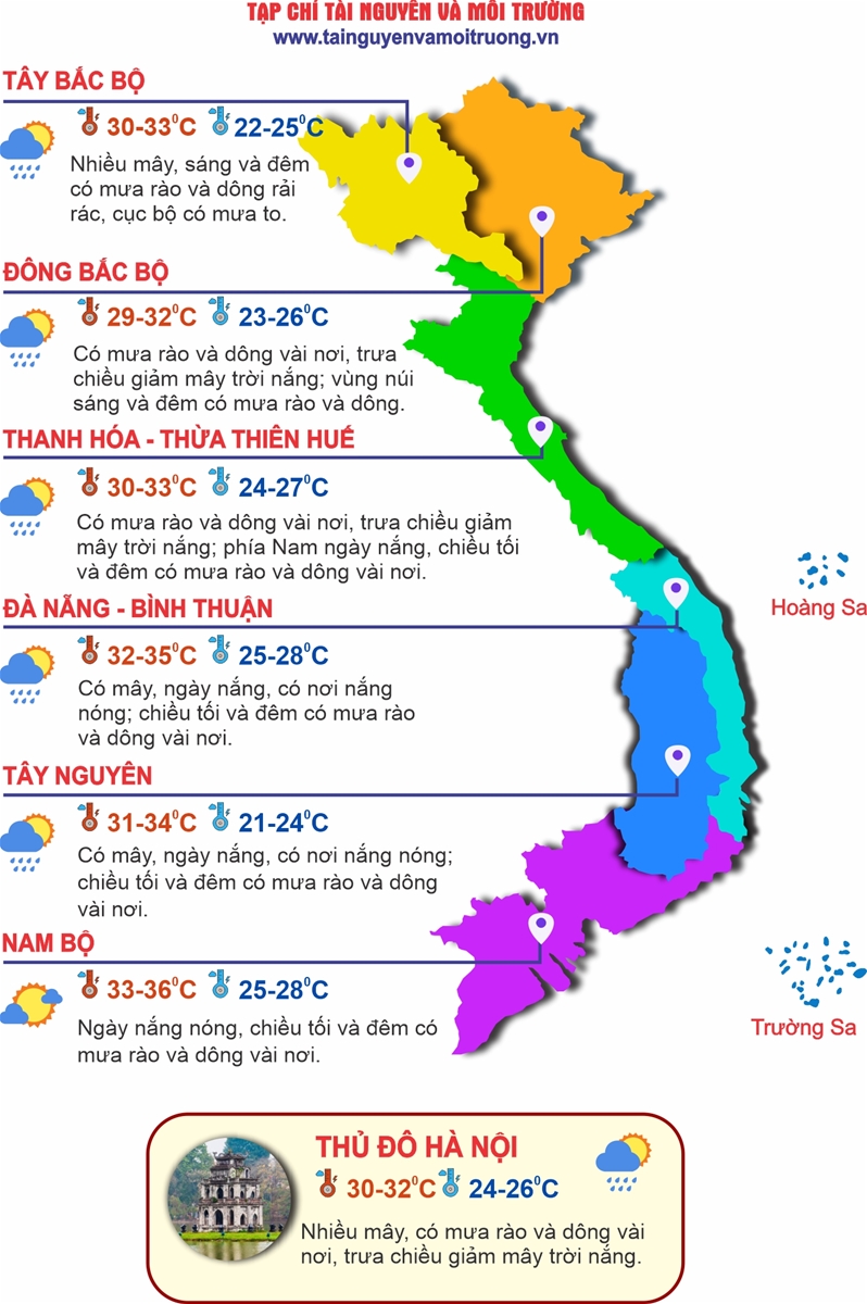 Thời tiết ngày 10/5: Hà Nội chưa dứt mưa, vùng núi có khả năng xảy ra lũ quét