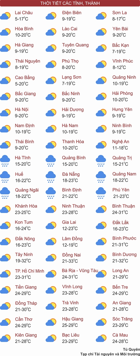 Thời tiết ngày 13/1: Vùng núi Bắc Bộ rét đậm, rét hại