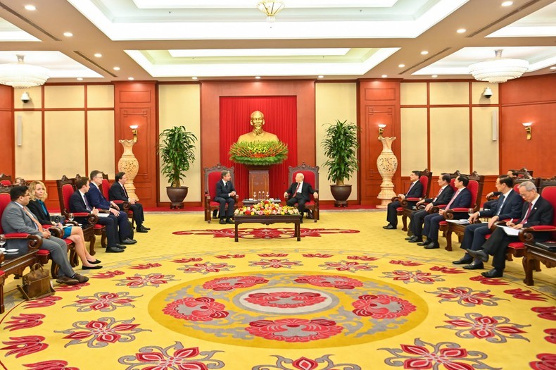 Tổng Bí thư Nguyễn Phú Trọng tiếp Bộ trưởng Ngoại giao Hoa Kỳ Antony Blinken
