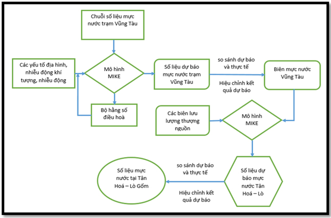 Dự báo mực nước khu vực Tân Hòa - Lò Gốm phục vụ vận hành hệ thống thoát nước