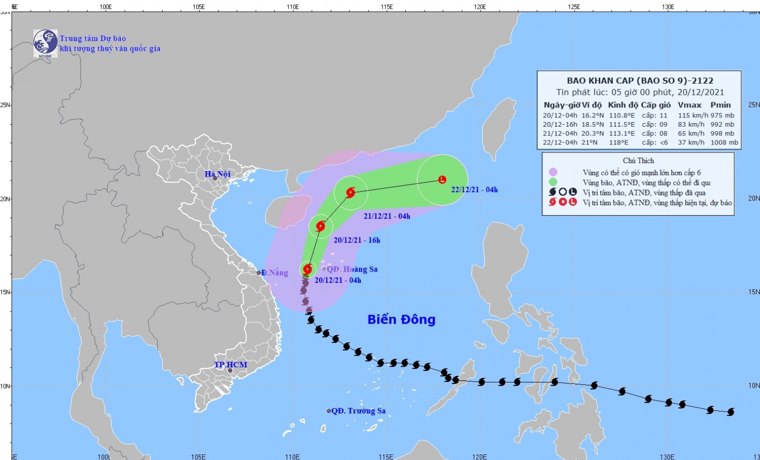 Bão số 9 chuyển hướng, Bắc Bộ rét buốt, Trung Bộ mưa to cục bộ