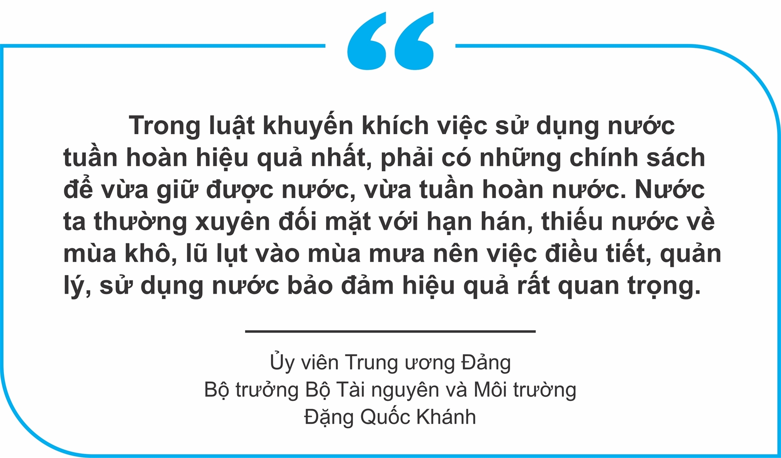 Phải có chính sách để vừa giữ nước, vừa tuần hoàn nước
