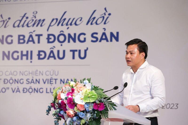 Ông Hoàng Hải - Cục trưởng Cục Quản lý nhà và thị trường bất động sản, Bộ Xây dựng phát biểu tại Diễn đàn