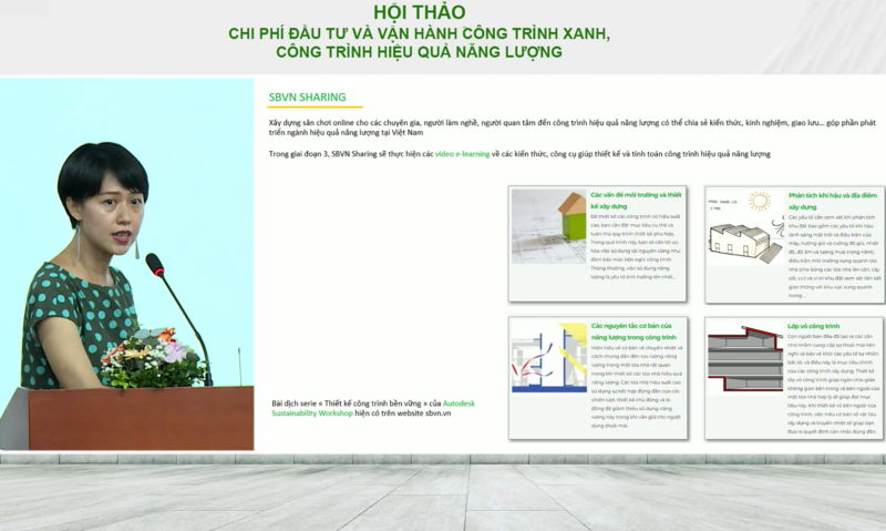 bà Lê Phương Anh, Giám đốc chương trình Sustainable Building Vietnam (SBVN) 