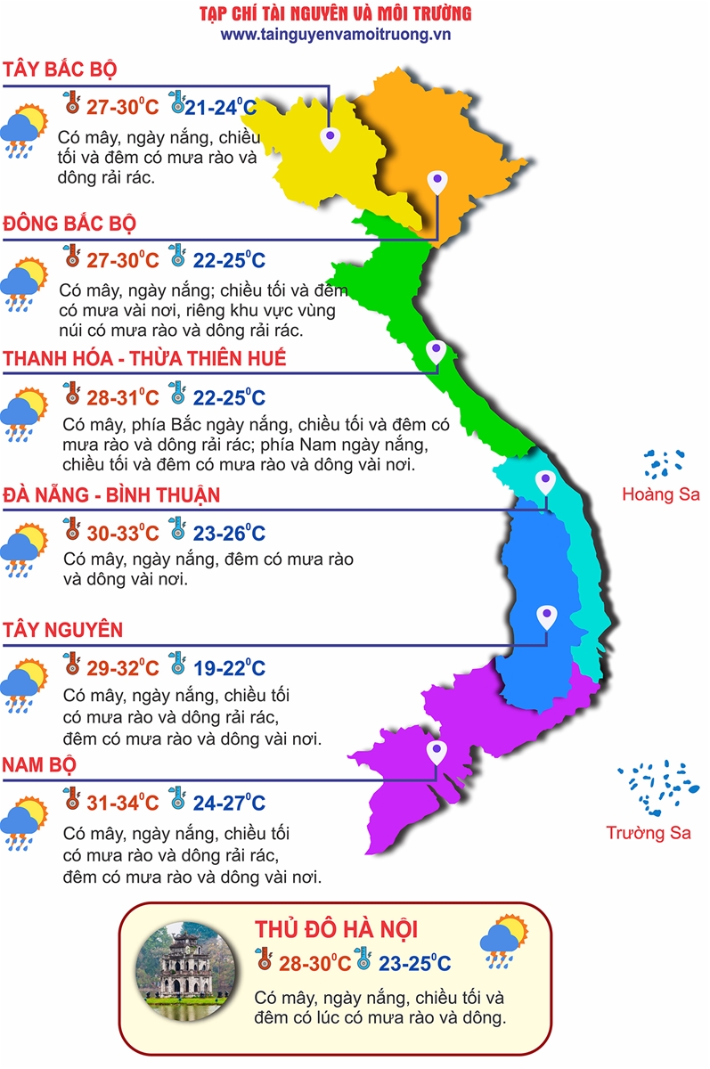 Thời tiết 28/10/2023: Đón không khí lạnh yếu, miền Bắc mưa mát