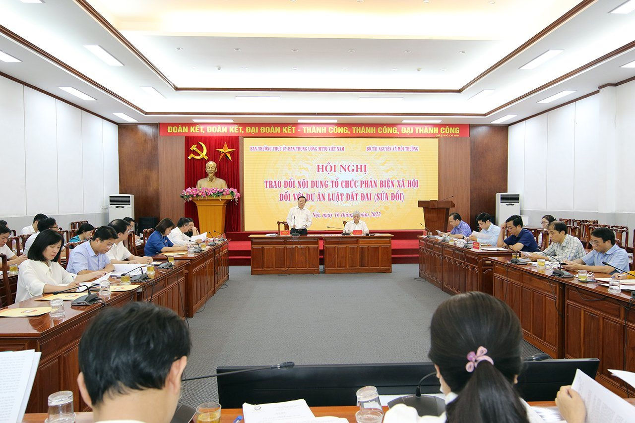 Bộ TN&MT làm việc với Ủy ban Trung ương Mặt trận Tổ quốc Việt Nam về Dự án Luật Đất đai (sửa đổi)