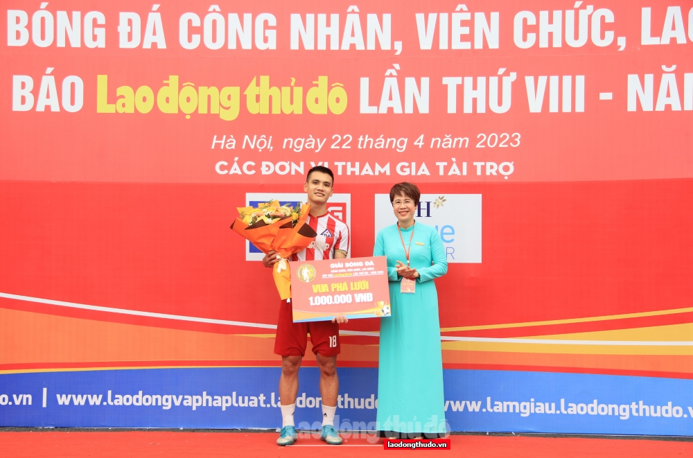 Bế mạc Giải bóng đá công nhân, viên chức, lao động Cúp báo Lao động Thủ đô lần thứ VIII
