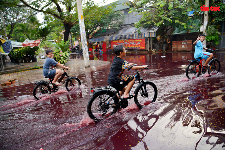 TP Hồ Chí Minh: Xuất hiện màu nước lạ bất thường sau mưa lớn