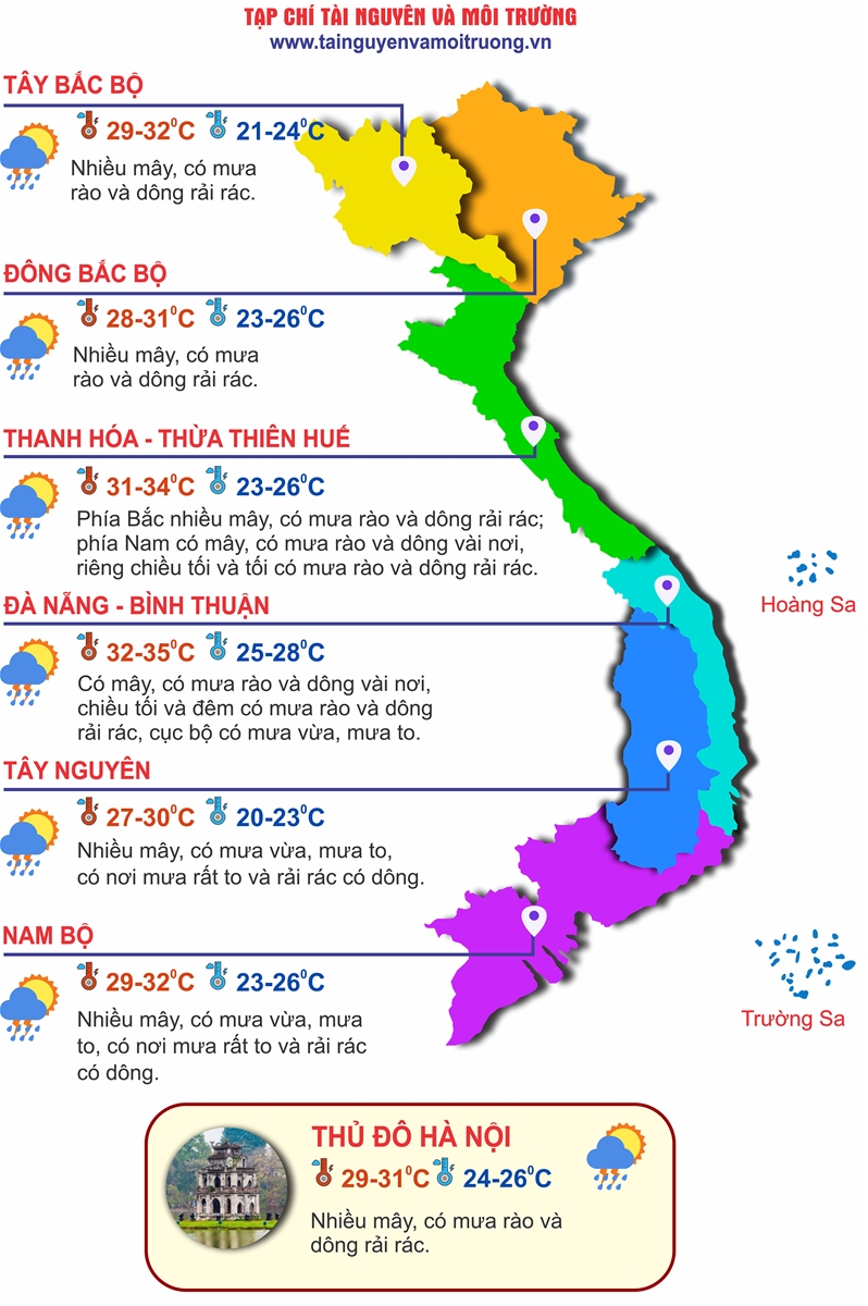 Thời tiết ngày 4/9: Nhiều khu vực trên cả nước có mưa dông