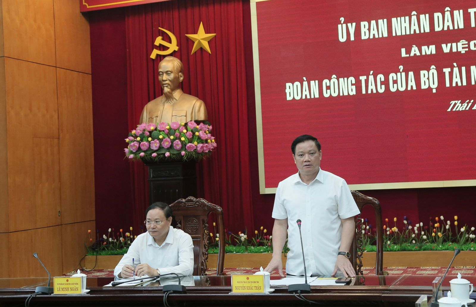 Thứ trưởng Bộ Tài nguyên và Môi trường Lê Minh Ngân, làm việc với tỉnh Thái Bình về công tác quản lý nhà nước về đất đai