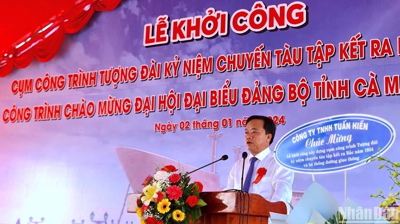 Cà Mau khởi công cụm Tượng đài chuyến tàu tập kết ra bắc