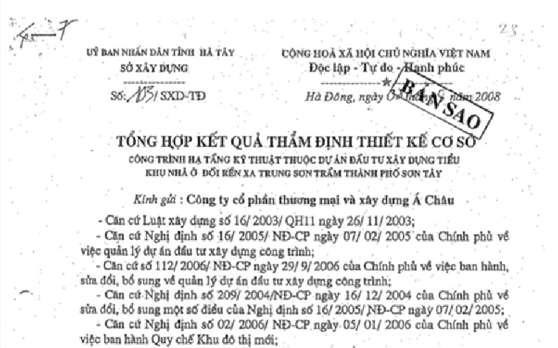 Hà Nội: “Nội soi” pháp lý dự án Tiểu khu nhà ở Đồi Dền,  TX Sơn Tây