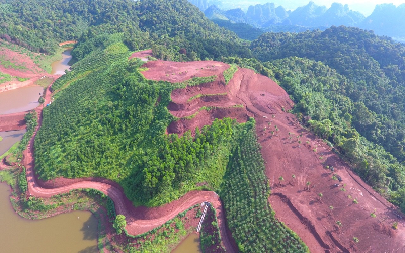 Tân Lạc - Hòa Bình: Đất có dấu bị xâm phạm trái phép tại khu vực hồ Lao Ca