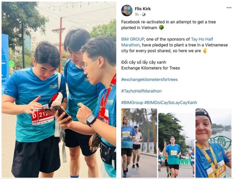 Hàng chục nghìn cây được trồng mới từ những bước chạy “xanh”