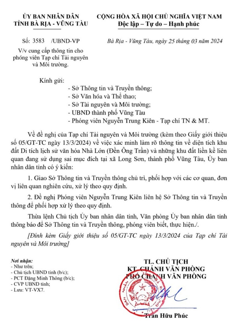 Bà Rịa - Vũng Tàu: Những sai phạm tại Di tích cấp quốc gia vẫn chưa được giải quyết
