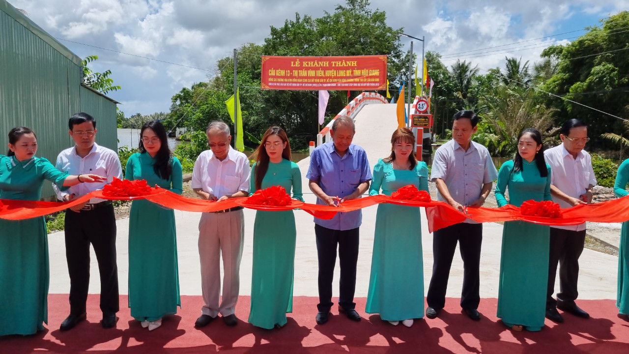 Tỉnh Hậu Giang: Khánh thành 2 cây cầu dân sinh tại huyện Long Mỹ