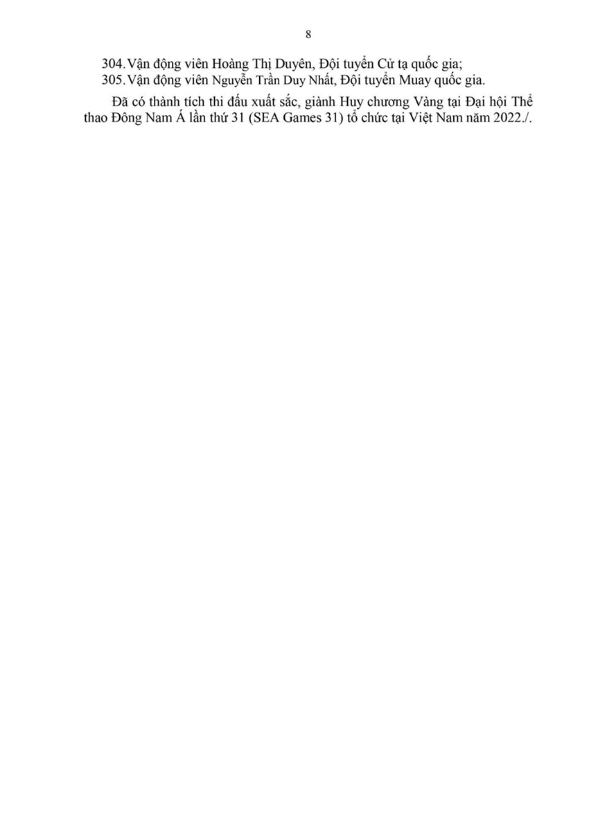 Thủ tướng Chính phủ tặng Bằng khen cho 305 VĐV xuất sắc tại SEA Games 31