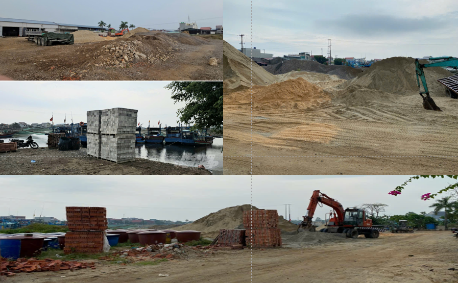 Thanh Hóa: Gần 2.000 m2 đất khu neo đậu tàu thuyền tránh trú bão bị lấn chiếm làm bãi tập kết vật liệu xây dựng trái phép