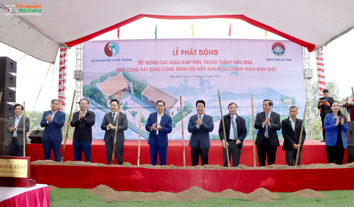 Bộ Tài nguyên và Môi trường tổ chức phát động Tết trồng cây xuân Giáp Thìn và khởi công xây dựng Nhà lưu niệm Anh hùng LLVTND Phan Đình Giót