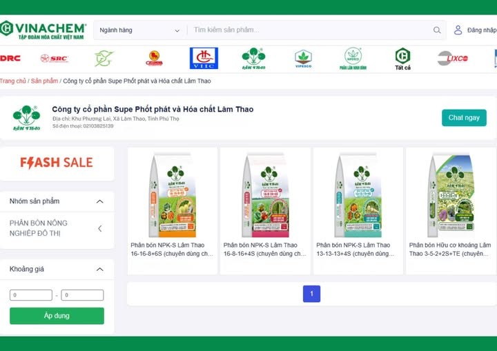 Phân bón Nông nghiệp đô thị Supe Lâm Thao chính thức lên sàn Vinachemart