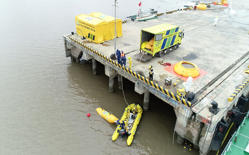 Diễn tập thực binh ứng cứu sự cố tràn dầu và tìm kiếm cứu nạn tại Hải Phòng