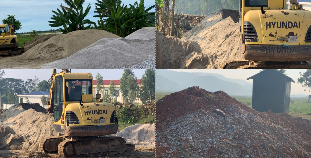 Thanh Hóa: Một cá nhân tự ý chiếm hàng trăm m2 đất do xã quản lý để tập kết kinh doanh cát, sỏi trái phép.