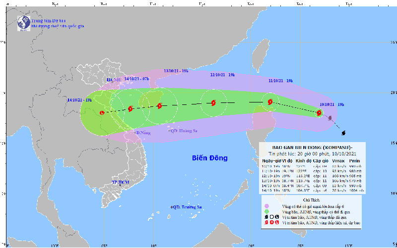 Tin bão gần Biển Đông (Bão KOMPASU)