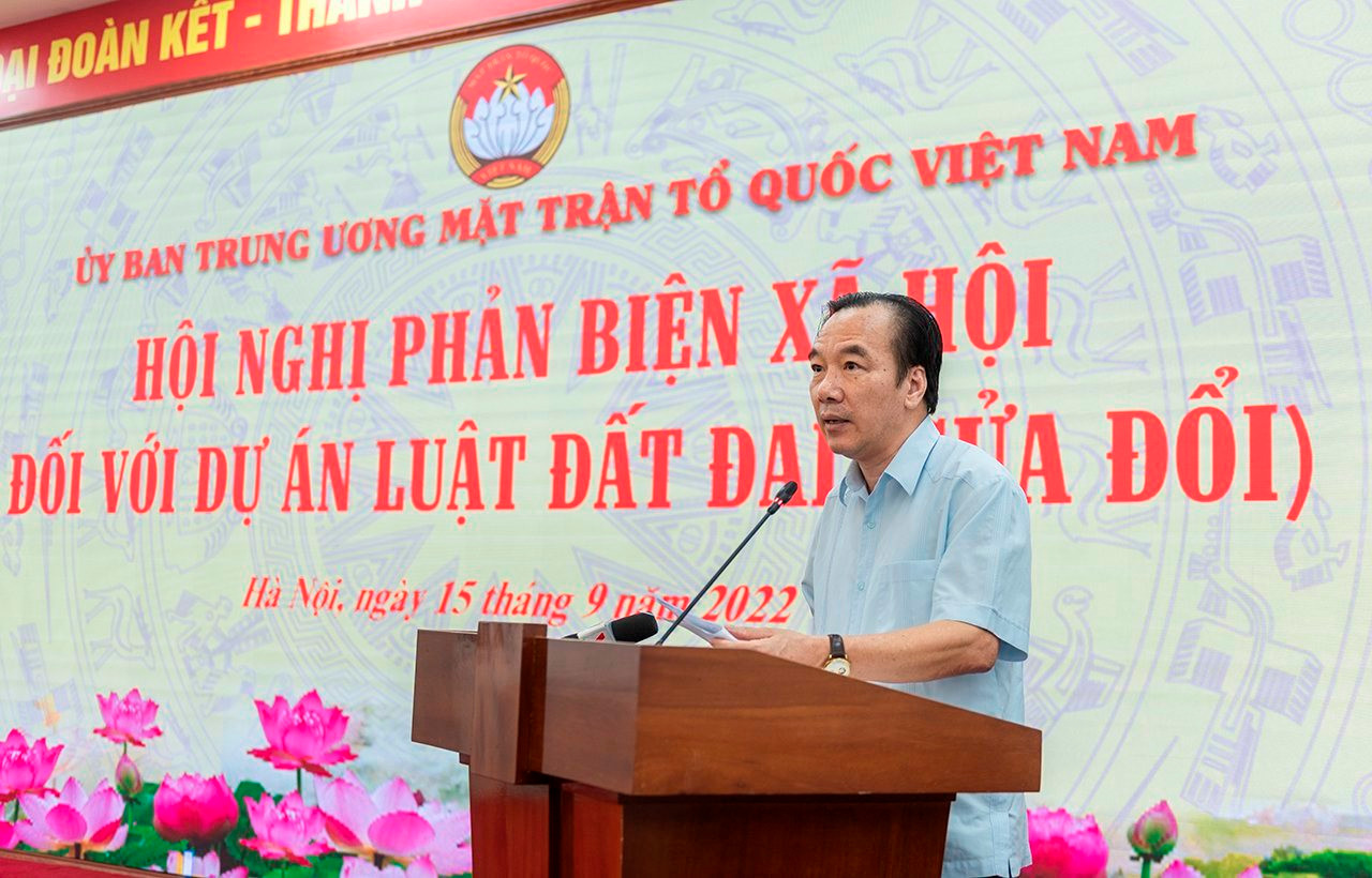 Hội nghị phản biện xã hội đối với Dự án Luật Đất đai (sửa đổi)