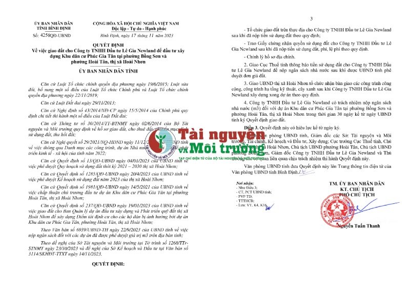 Bình Định: Phạt Công ty Lê Gia 320 triệu đồng do vi phạm trong lĩnh vực bảo vệ môi trường