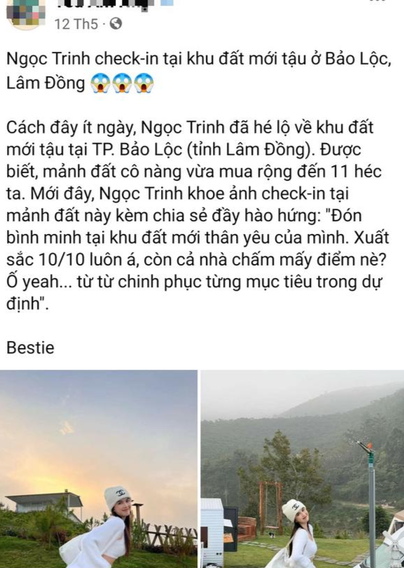 Ngọc Trinh 'nổ' mua 11ha đất và chiêu trò gắn mác người nổi tiếng thổi giá bất động sản