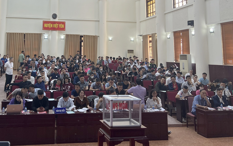 Việt Yên: Đấu giá thành công quyền sử dụng 62 lô đất ở, thu chênh lệch cao