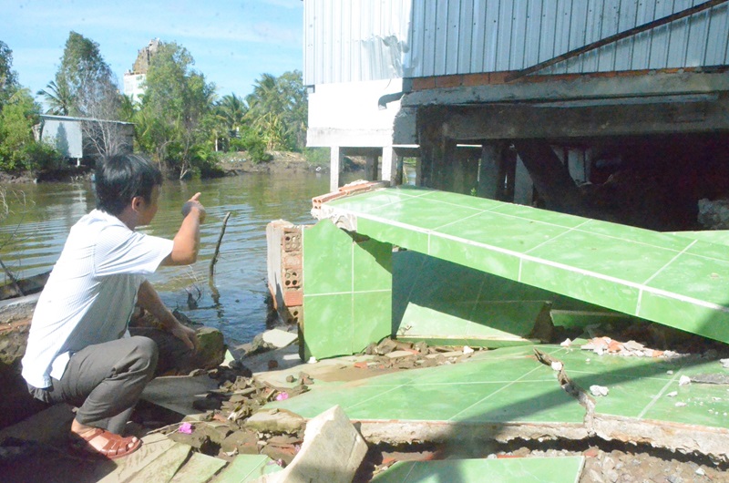 Bạc Liêu: Xây kè chống sạt lở bờ sông bảo vệ trường mầm non Sơn Ca 2