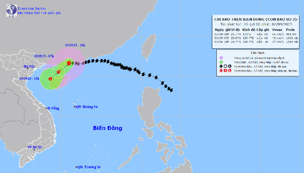 Bão Saola suy yếu nhanh, gây mưa cho ven biển miền Bắc
