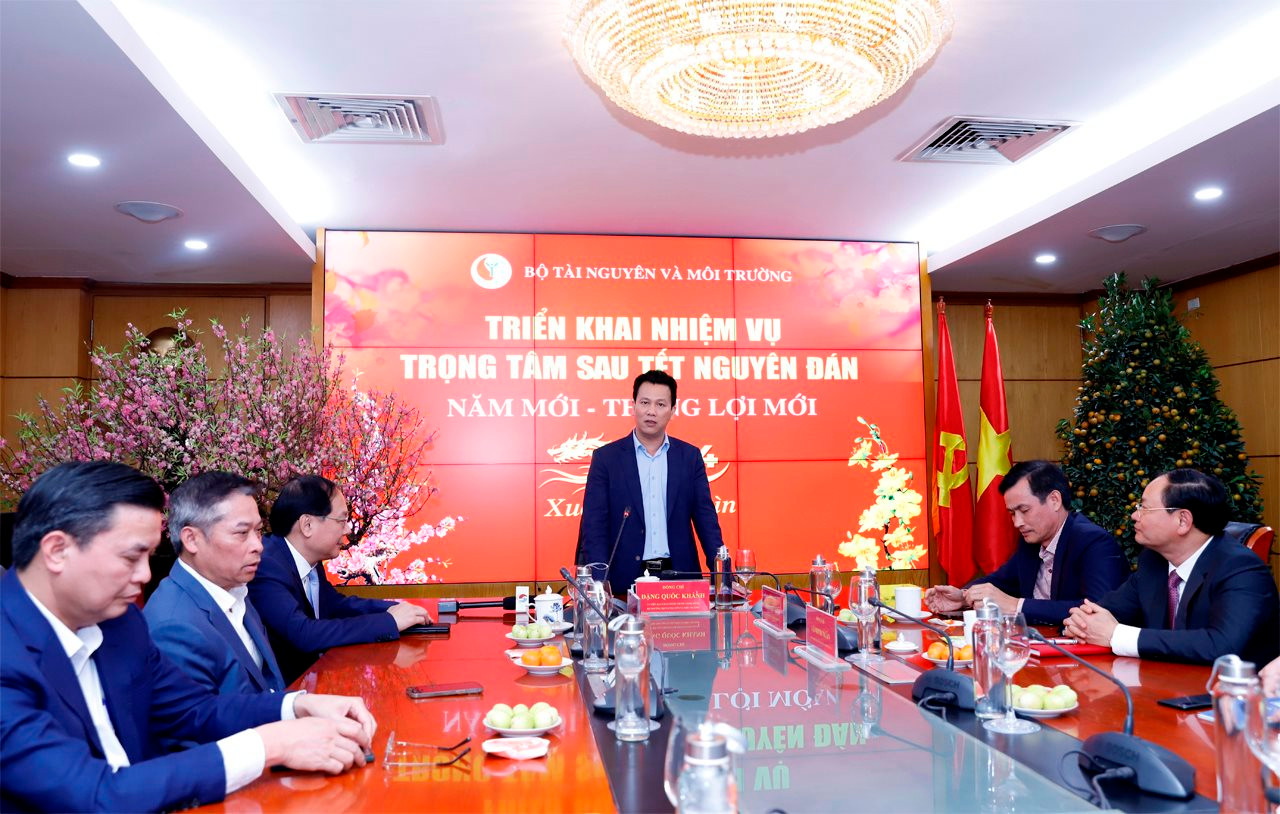 Bộ trưởng Đặng Quốc Khánh giao nhiệm vụ cho các đơn vị của Bộ TN&MT ngay sau kỳ nghỉ Tết