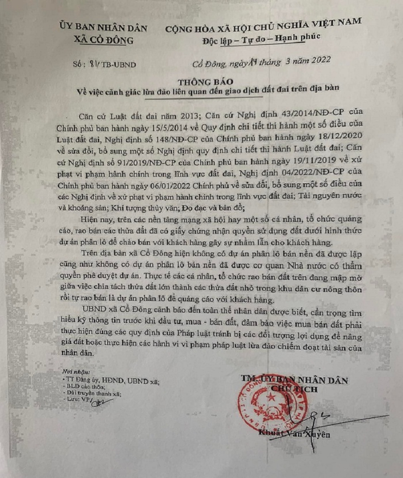 Sơn Tây, Hà Nội: Công ty CP bất động sản Luckyland ngang nhiên giao bán dự án khi chưa được cấp phép?