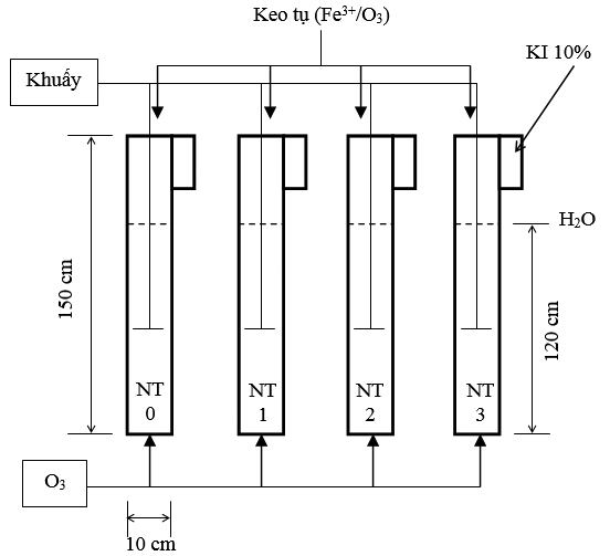 Khảo sát thông số vận hành hệ oxy hóa nâng cao peroxone (O3/H2O2) với xúc tác Fe2+ xử lý nước thải phòng thí nghiệm