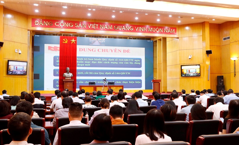 Đảng ủy Bộ TN&MT tham dự trực tuyến Hội nghị toàn quốc quán triệt Quy định số 144-QĐ/TW và Chỉ thị số 35-CT/TW
