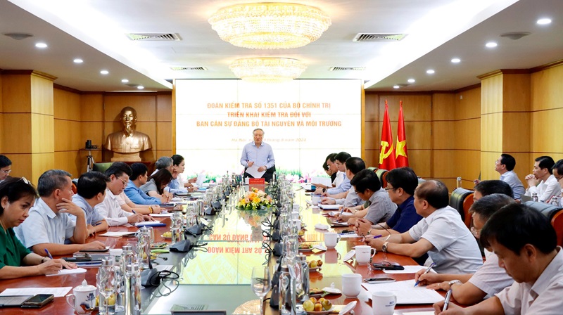 Đoàn kiểm tra số 1351 của Bộ Chính trị làm việc với Ban Cán sự đảng Bộ Tài nguyên và Môi trường